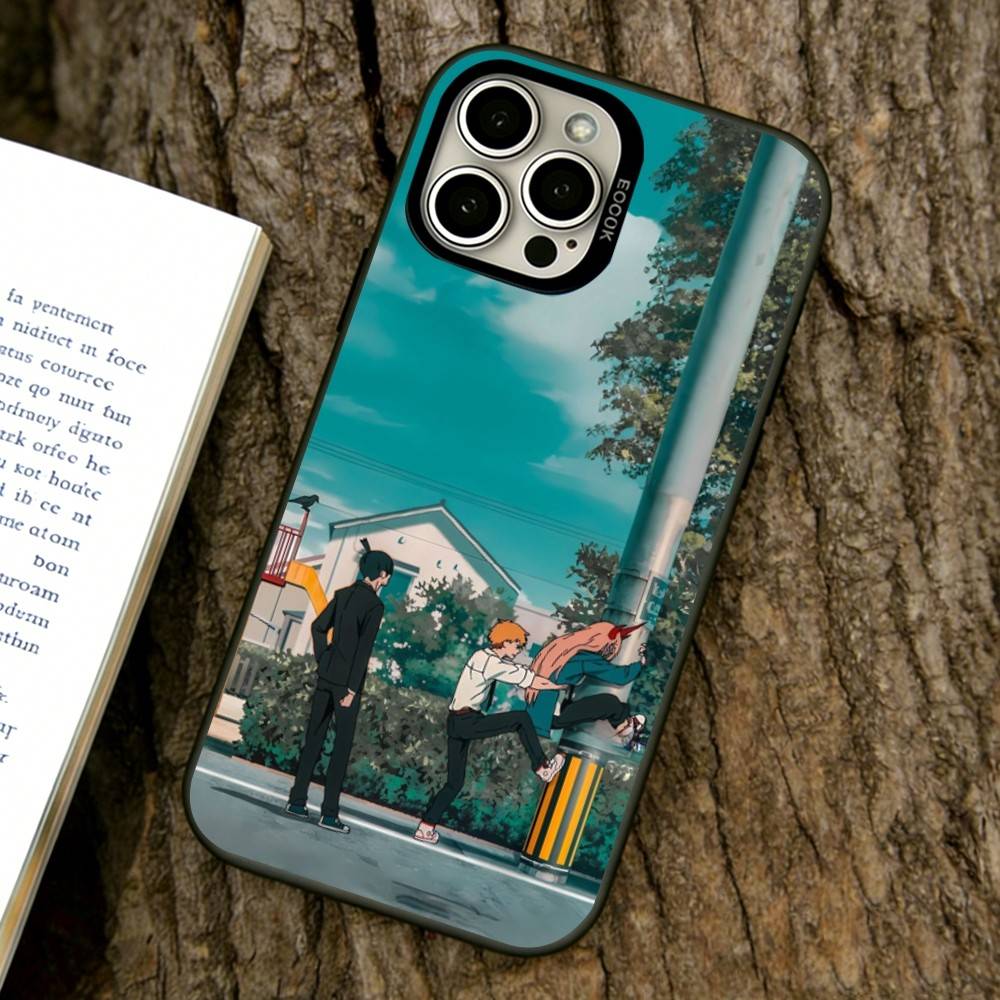

Denji Chainsaw Man Phone Case For iPhone 17,16,15,14,13,12,11 Plus,Pro Max,XS,Colorful Silver Black Cover iPhone17Air