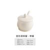White Ceramic Seasoning Jar with Lid Drum Shaped High-end Seasoning Jar Ceramic Seasoning Jar Living Room Kitchen Accessories