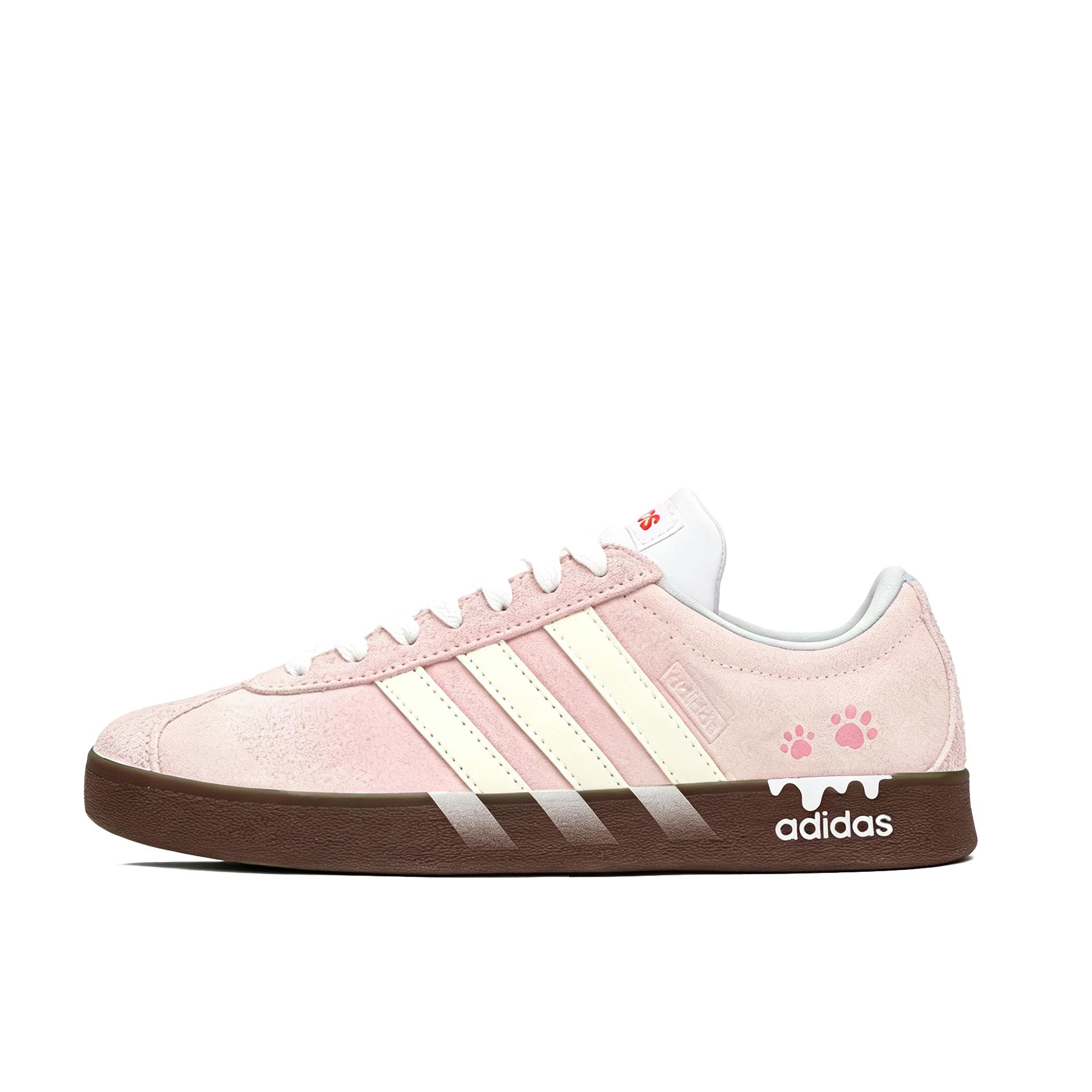 

Adidas VL COURT 2.0 Butter Meowth Slip Resistant Abrasion Resistant Low top Skateboard Shoes Unisex Pink HQ1802(Team2259-) 35⅔