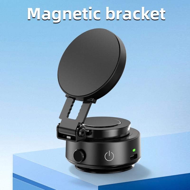 Phone Holder Bracket Stand Rack 360 Degree Rotation Powerful Magnets for Car Mount Strong Grip Vacuum Suction Attachment