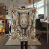 1Pc Mandala Animal Print Flannel Blanket, High quality Comfortable for All Seasons, Home Decor, Warmth and Comfort, Perfect for Christmas Gifts