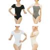 Elegant Ballet Leotard With Short Sleeves And High Cut Design For Professional Dancers And Dance Training