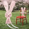 Festive Bunny Ear Slipcover Elastic Straps Chair Ribbons  Restaurant Decor