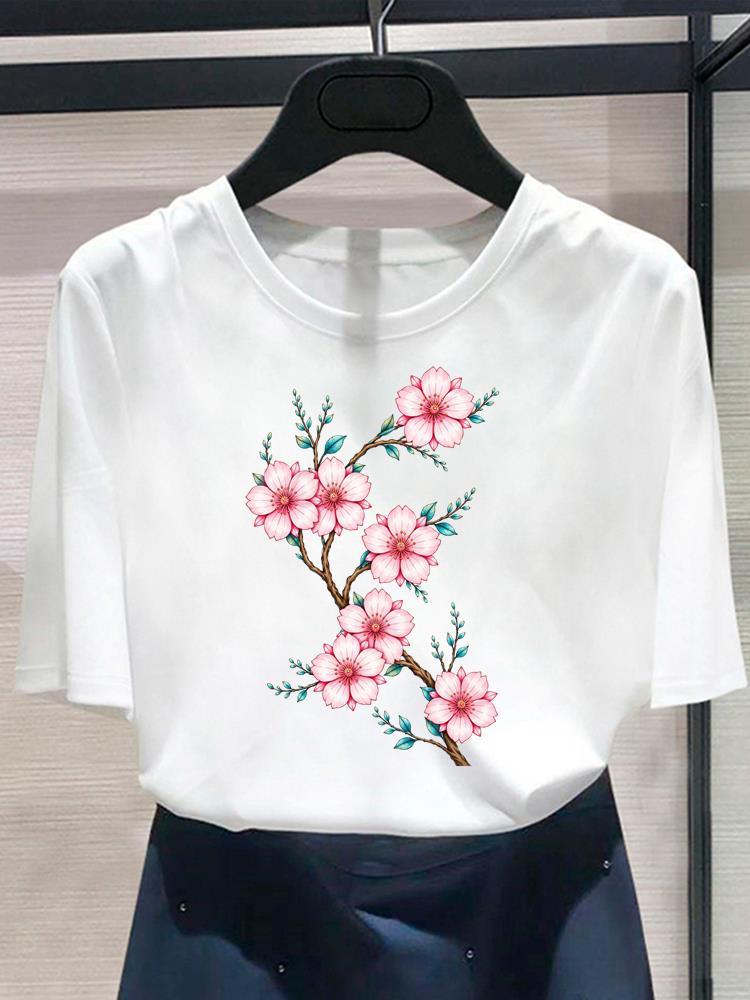 (Asian Size) cute letter 90s T shirt Print Women's Top O-neck Short Sleeve T-shirts Fashion Female Casual Clothing Graphic Tee