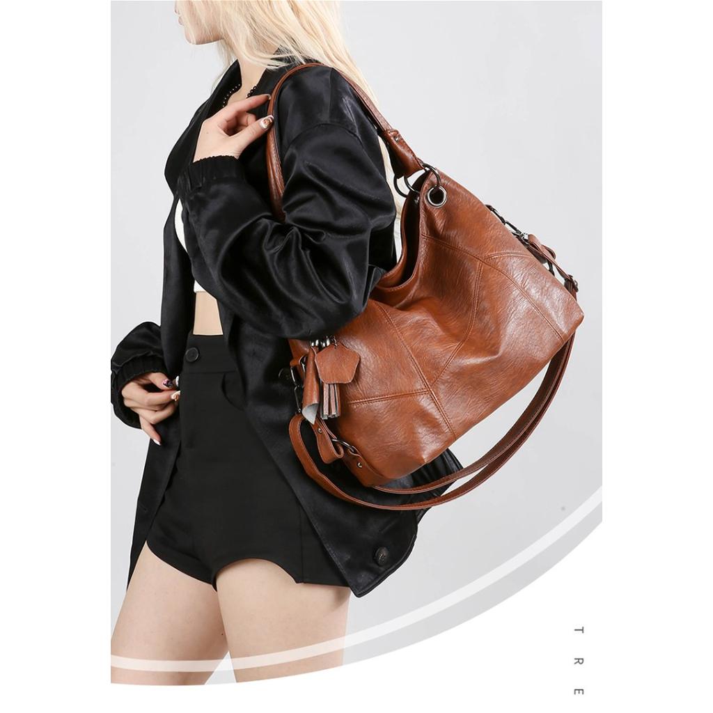 Handbag Women PU Large Capacity Adjustable Strap Daily