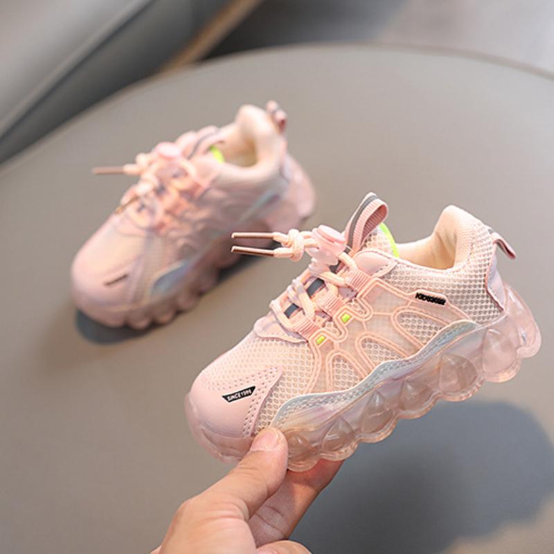 Весенне-осенние новые сетчатые детские кроссовки со светодиодной подсветкой — фото 7