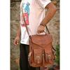 Leather Bag Backpack Genuine Rucksack Laptop Men's Travel Vintage Brown New Real