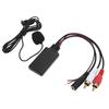 Car Bluetooth AUX IN Cable Adapter Wireless Hands Free Call Microphone for Stereo with 2RCA Audio Port