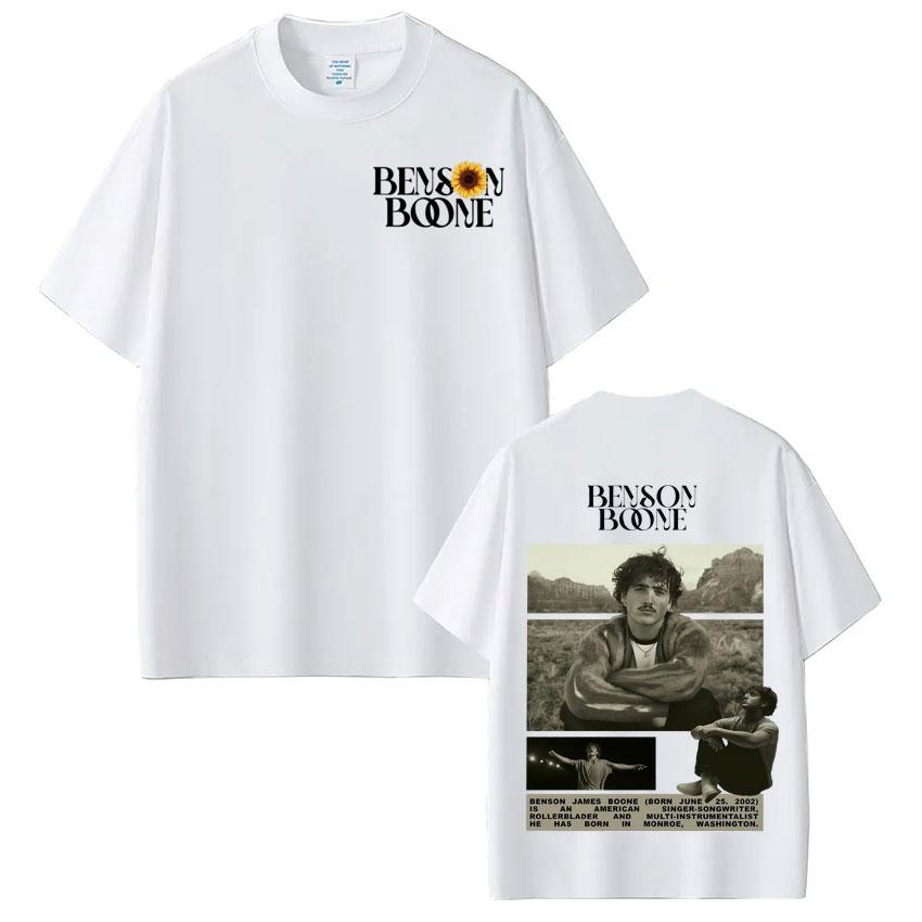 Benson Boone Retro Music Vintage Graphic Tees Men Women Short-sleeved Cotton Hip-hop T-shirts Summer Fashion Gothic Punk T-shirt