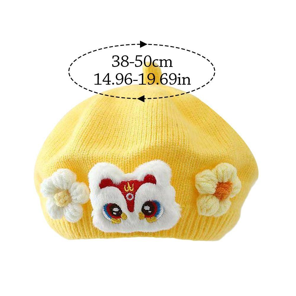 Blume Winter Warme Mütze Weiche Strickmütze Niedliche Baby Baskenmütze Kleinkind Prinzessin