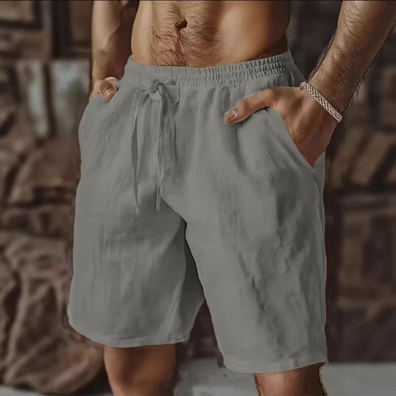Pantaloncini Casual Estivi da Uomo in Misto Lino Traspiranti con Coulisse