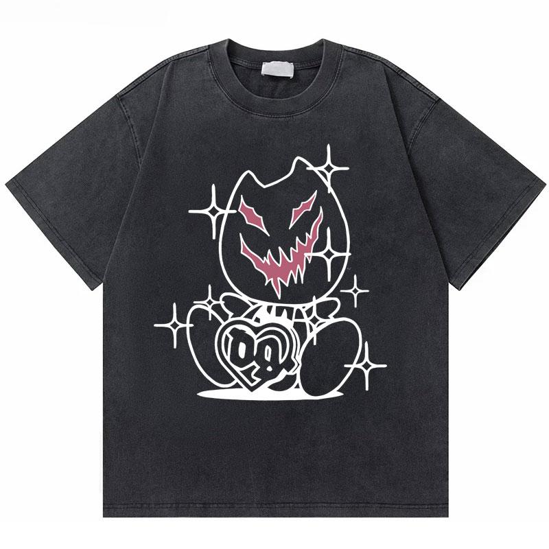 Washed Vintage Rapper Bladee Hip Hop Oversized Tshirt Drain Gang Graphic Tshirt Men Women Fashion Artistic Sense T Shirts