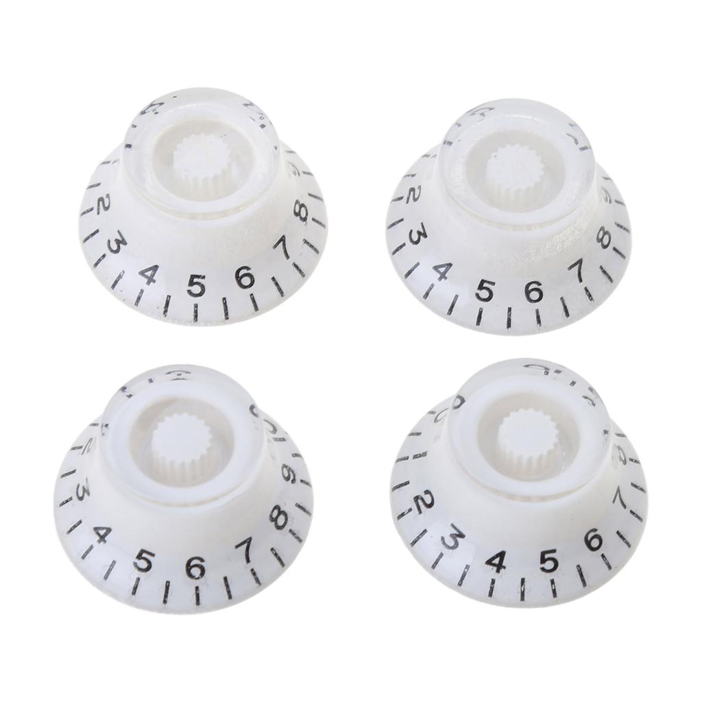 4Pcs Top Hat Knobs Electric Guitar Bass Speed Volume Tone Control Knobs Fits 6mm/0.24in Rotary Shaft Musical Instruments