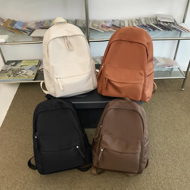 Solid Color Backpack Female Schoolbag Female Student Backpack Male