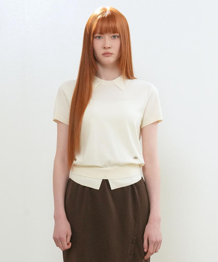 GENERALIDEA Layered Essential Half Pullover [Ivory] / Wbe2L05533