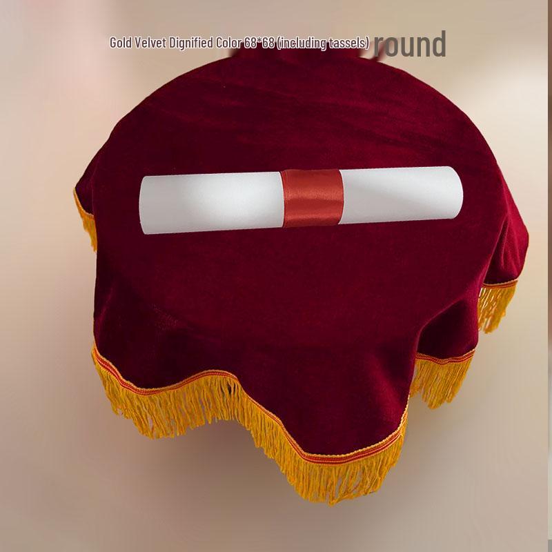 Roter Samt Satin Quaste Jubiläumszeremonie Tablett Tuch