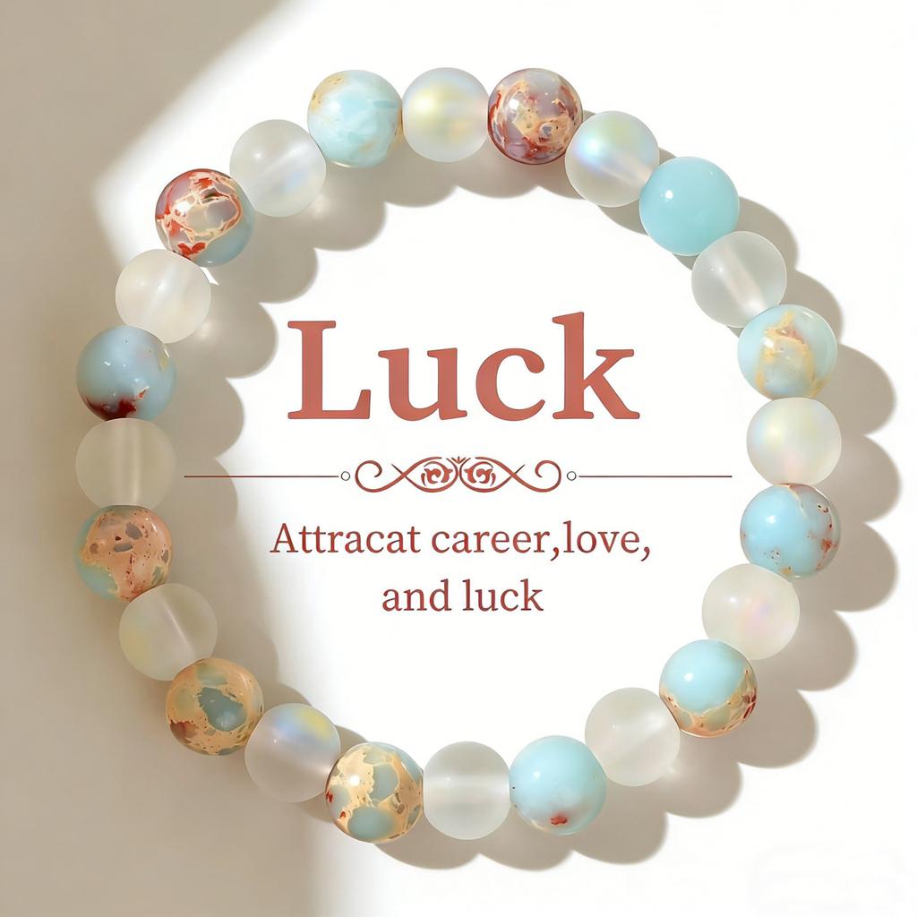 Bead Stone Bracelet, Vintage Multicolor Cardboard Lobster Clasp Bracelet Jewelry