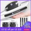 VW GTI GOLF 2026 Hot For VW VOLKSWAGEN Carbon Fiber Car Door Handle Protector Film Sticker Auto Bowl Anti-scratch Stickers Decal