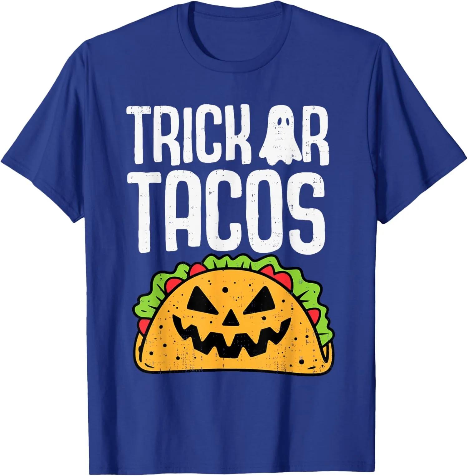 Trick Or Tacos Pumpkin Jack O Lantern Graphic Tee Unisex Crewneck Short Sleeve TShirt S