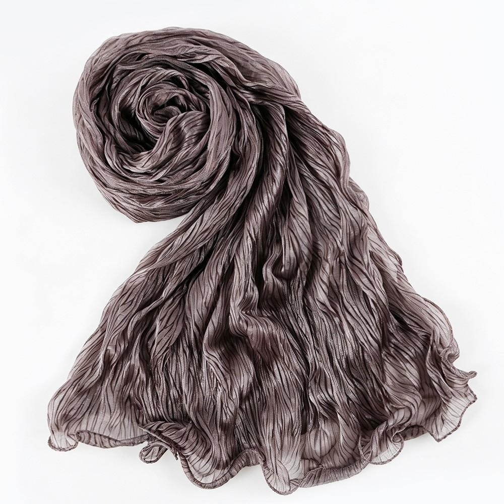 Ruffled Edge Silk Scarf Stripes Chiffon Hijab Veil High Qulaity Sunscreen Headscarf  Outdoor