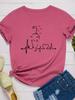 Cat Heartbeat Print Women T Shirt Short Sleeve O Neck Loose Women Tshirt Ladies Tee Shirt Tops Clothes Camisetas Mujer