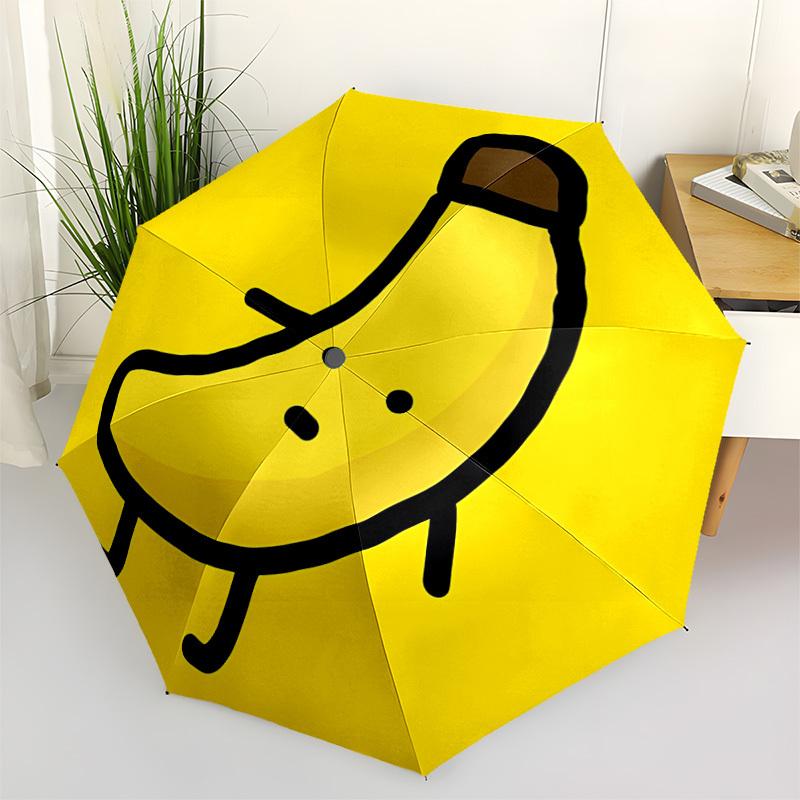 

1pc Banana Character Automatic Open/Close Folding Umbrella - Compact 8-Rib Design, Daily Use, Perfect Gift for Friends & Family yy260327056