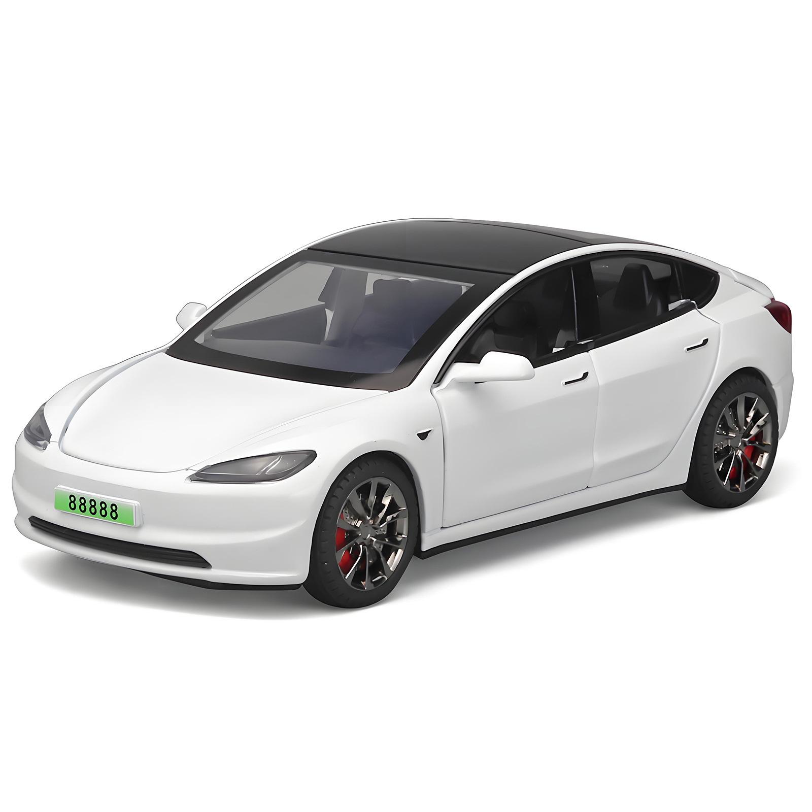 

2024 NEW 1/32 Tesla Model3 Model 3 Alloy Muscle Car Model Sound and Light Pull Back Children s Toy Collectibles Birthday Gift белый