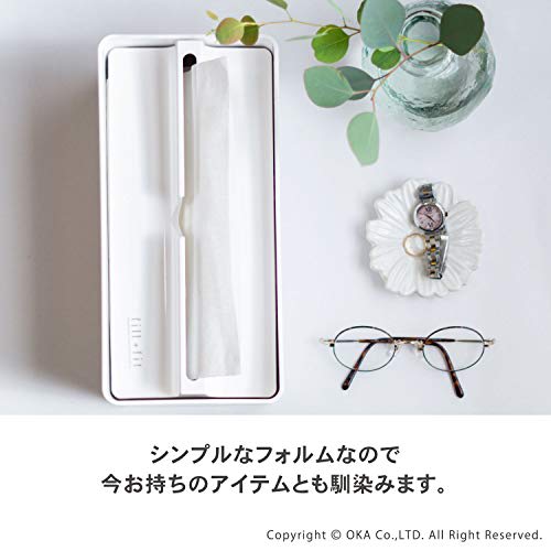 OKA fill+fit Paper Towel Case, Lip Type, White (Tissue Case)
