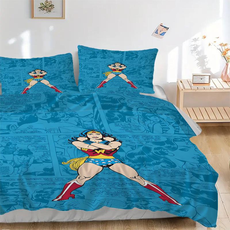 

3pcs Wonder Woman Cover Set,Soft Comfortable Duvet Cover,Guest Room (1*Duvet Cover + 2*Pillowcases, Without Core) yy251024116 135x200cm