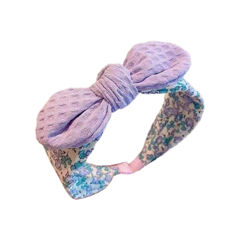 

Nonslip Flower Hairband Hair Styling Accessory Wide Knotted Hairband For Little Girl Spring Everyday Dressingup фиолетовый