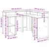 LED Desk in Sonoma Oak Finish 130 x 130 x 91 cm Particleboard