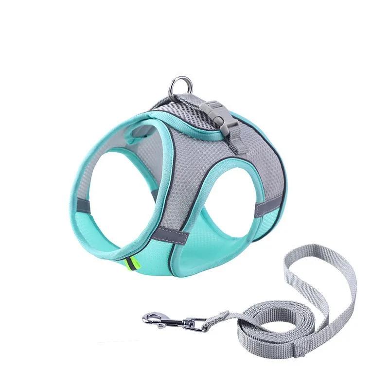 Dog Harness Leash Set For Small Dogs Adjustable Puppy Cat Harness Vest French Bulldog Chihuahua Pug Outdoor Walking Lead Leash Decor