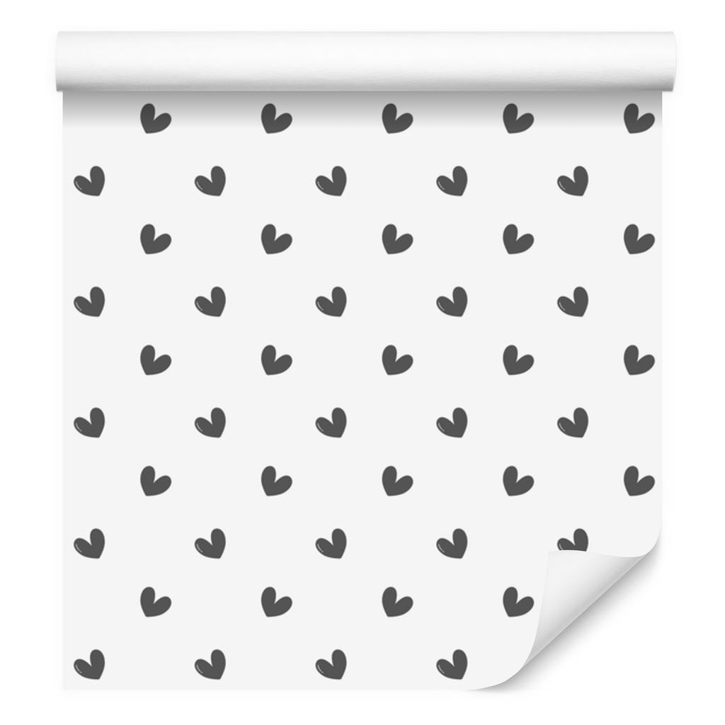 Heart Wallpaper White, Light Gray, Gray and Graphite 50x1000