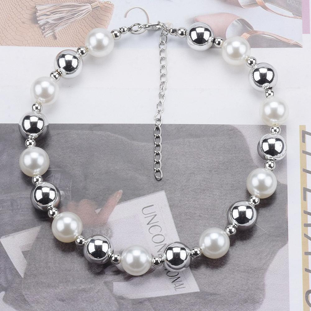Creative Multi-layer Pearl CCB Sweater Chain Collarbone Chain Temperament Elegant Love-shaped Layer Necklace