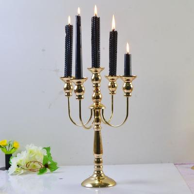 Bougeoirs décoratifs en fer doré de style européen pour hôtel, mariage ou dîner aux chandelles
