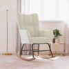 Vidaxl Rocking Armchair, Cream, Upholstered with Velvet