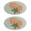 2Pcs/set Floral Embroidered Hairpin Set Oval Children's Hair Accessories  Daily Use
