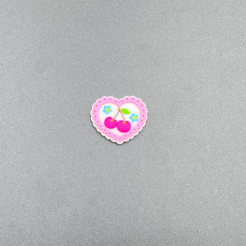 Cherry Hole Cartoon Shoe Buckles: Soft Rubber Red Fruit Series for Kids' DIY Garden Shoes
