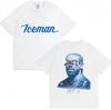 Ράπερ Drake Iceman Εξώφυλλο Άλμπουμ Μπλουζάκι Μπλε Iceman Ανδρικά Γυναικεία Hip Hop Μόδα T Shirt Oversized Ελαφρύ Διαπνέον και Άνετο Ρούχο