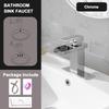 Single Hole Single Handle Modern Vanity Lavatory Basin Hot& Cold Mixer Tap with Drain Combo Matte Black Waterfall Basin Faucet