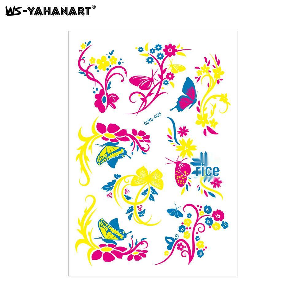 Creative Fluorescent Waterproof Full Arm and Face Tattoo Sticker