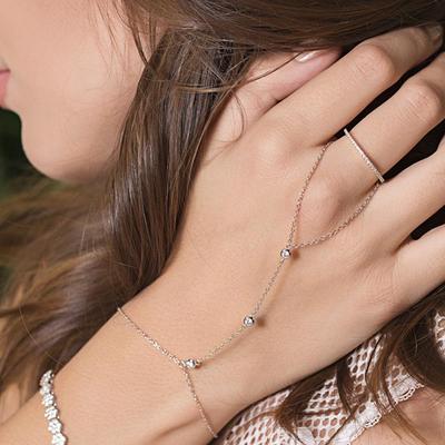 Trendy Všestranný Diamantový Prstový Náramek: Svatební módní šperky