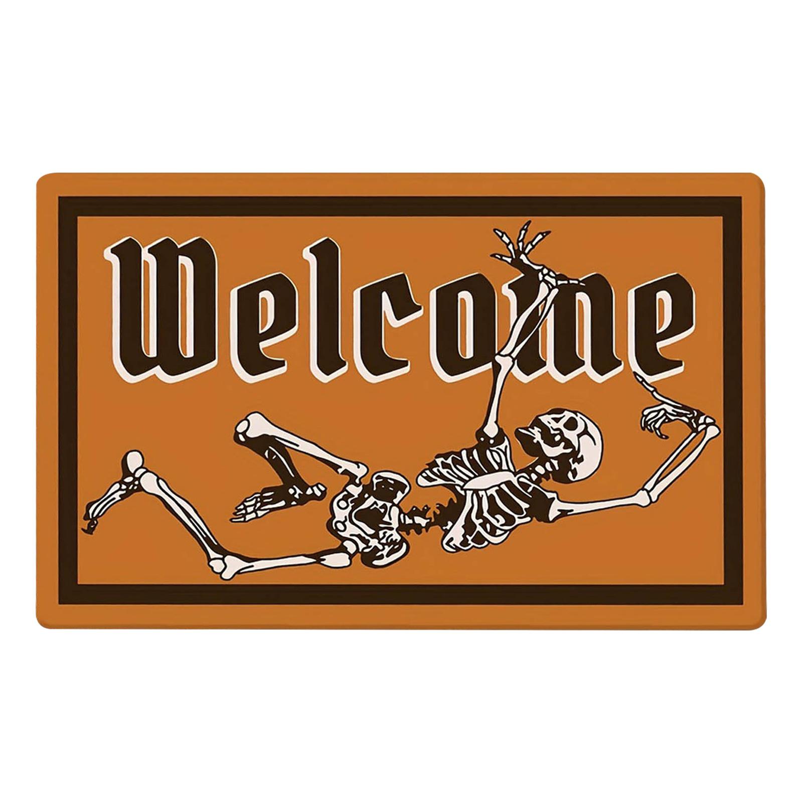 

Halloween Doormat Decor Welcome Mat 40x60cm Dancing Pumpkin Skull Crystal Velvet Non Slip Floor Stair Mat Thanksgiving Kitchen 400MMx600MM