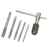 3-6mm T Shaped Tap Wrench Set with 5 Hand Taps Tapping Screwdriver Wrench for M3 M8 Threading Tasks