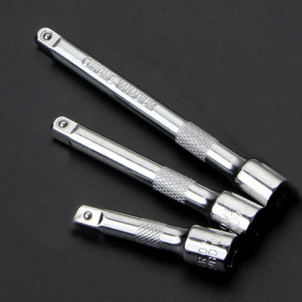 1 4inch Drive Extension Bar Power Tool Ratchet Wrench Rebuild Rod Set Silver Socket Supply Workshop Extender Kit