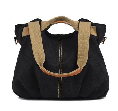 [Chikencall] Women's Casual Vintage Hobo Canvas Bag with a Stylish Striped Pattern, Large Capacity, Wallet, Top Handle, Handbag, 3-Way Canvas