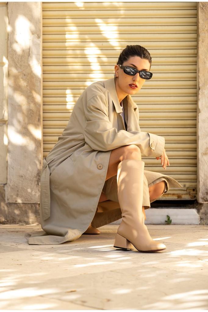 Women's Fashion Style Special Design Short Thick Heeled Knee High Boots