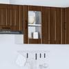 Kitchen Wall Cabinet with Glass Doors Lucca Brown Oak