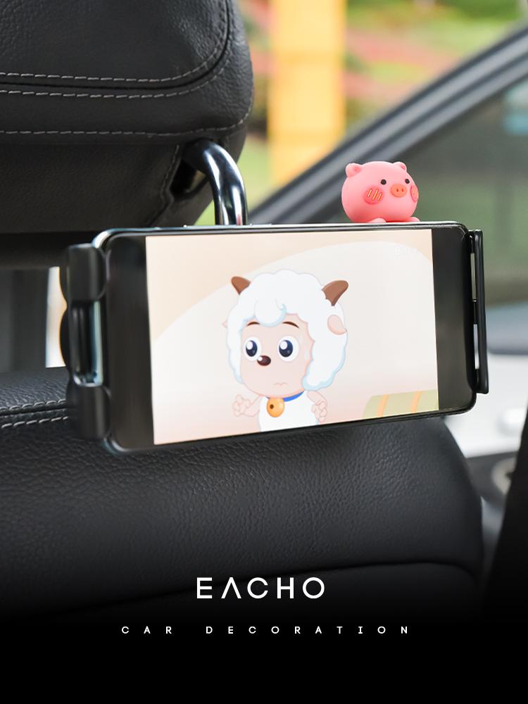 Rear Seat Mobile Phone Car Mount: Headrest TV Stand & Seat Hook Solid Color - Rear Seat Mount