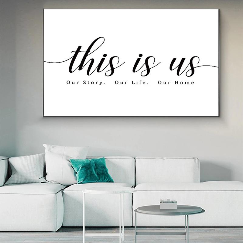 

Black and White Wall Art Canvas Paintings Print Poster Our Story Our Life Our Home Pictures for Bedroom Modern Home Decor